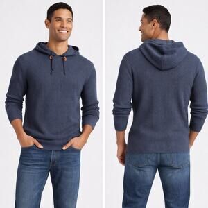 NWT RDI Waffle Knit Hooded Sweater | Navy Heather | Size XL